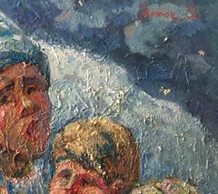 Carolers, Portraits, Original oil Painting, Ready to Hang