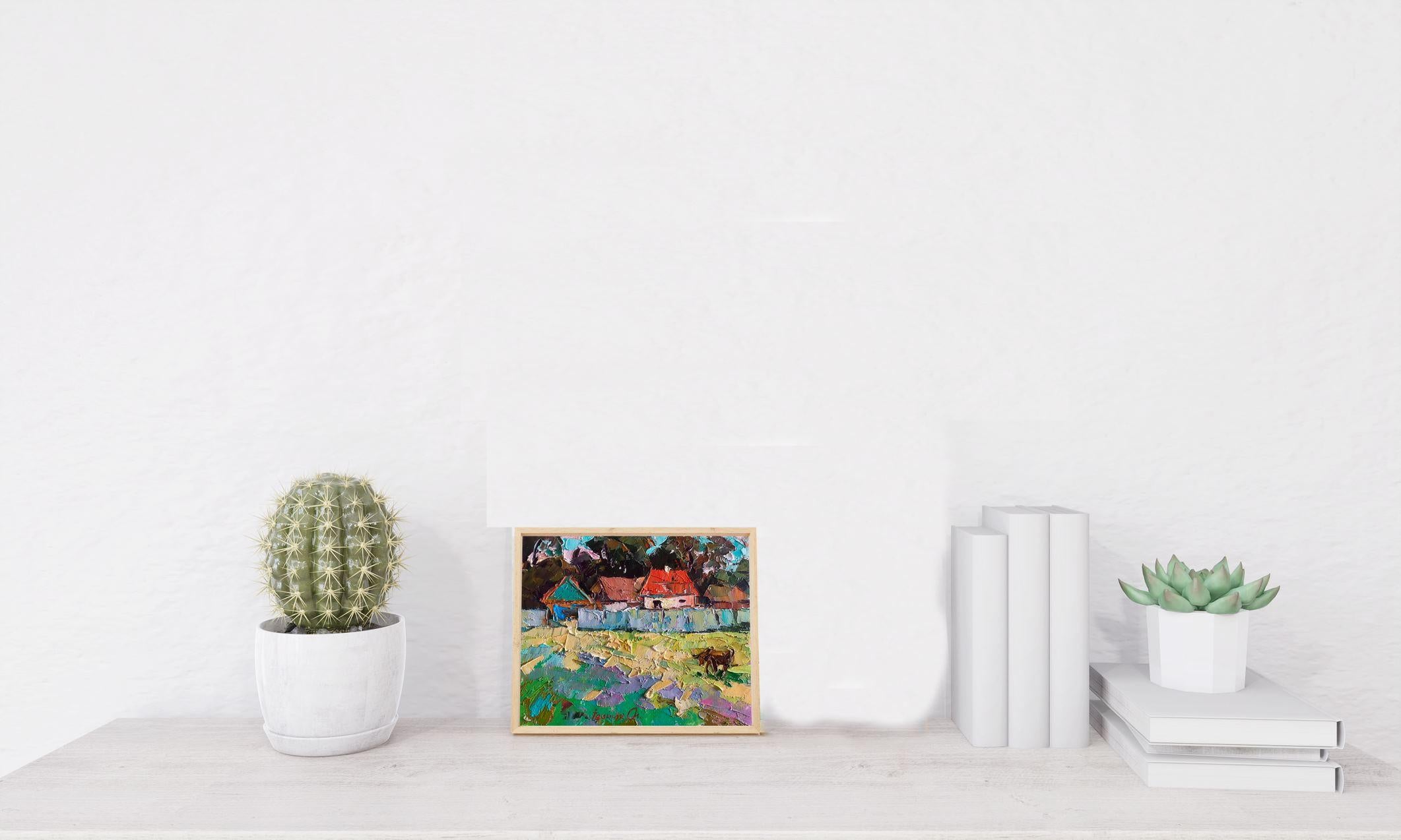 Nature rurale, peinture à l'huile originale, prête à être accrochée - Painting de Alex Kalenyuk  