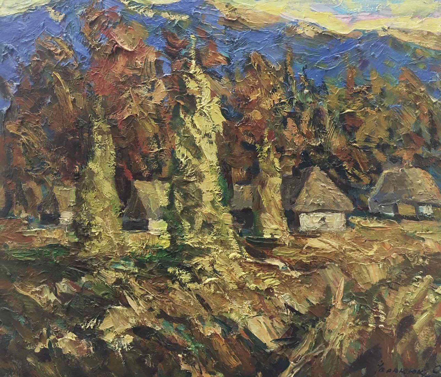 Landscape Painting Alex Kalenyuk   - Country Life,  Impressionnisme, peinture à l'huile originale, prête à être accrochée