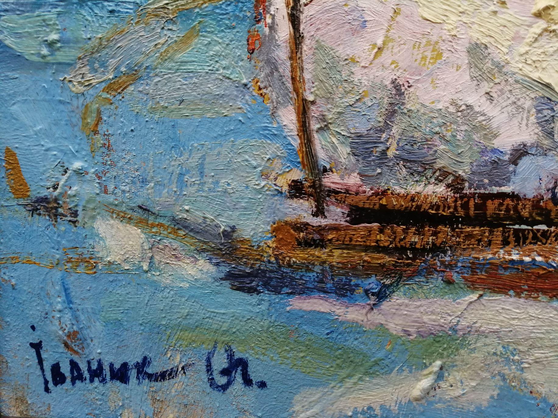 Covered with the Snow, Impressionism, Original oil Painting, Ready to Hang For Sale 2