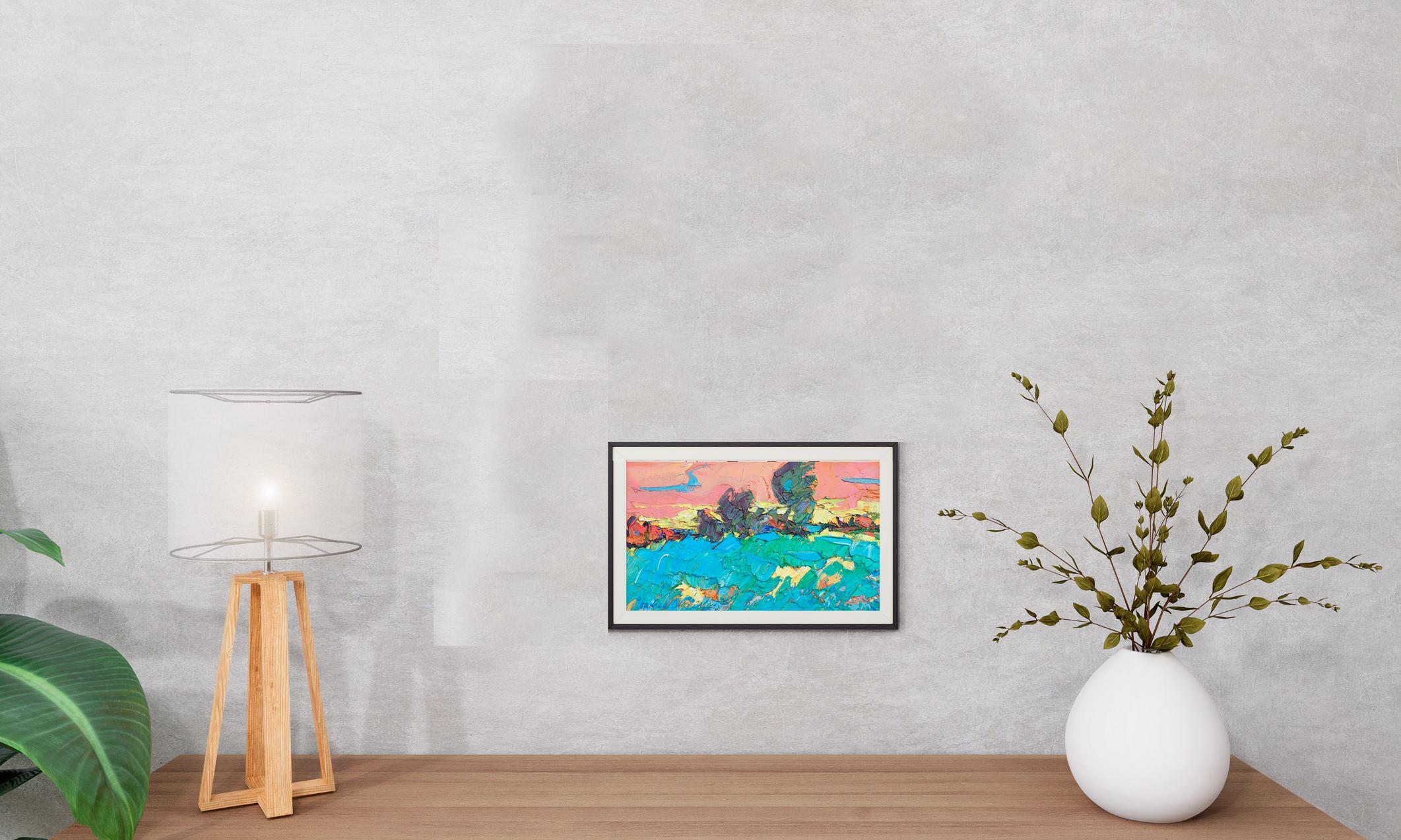 Erbe rugiadose, Impressionismo, Palette Knife, Pittura a olio originale, pronta per essere appesa in vendita 3