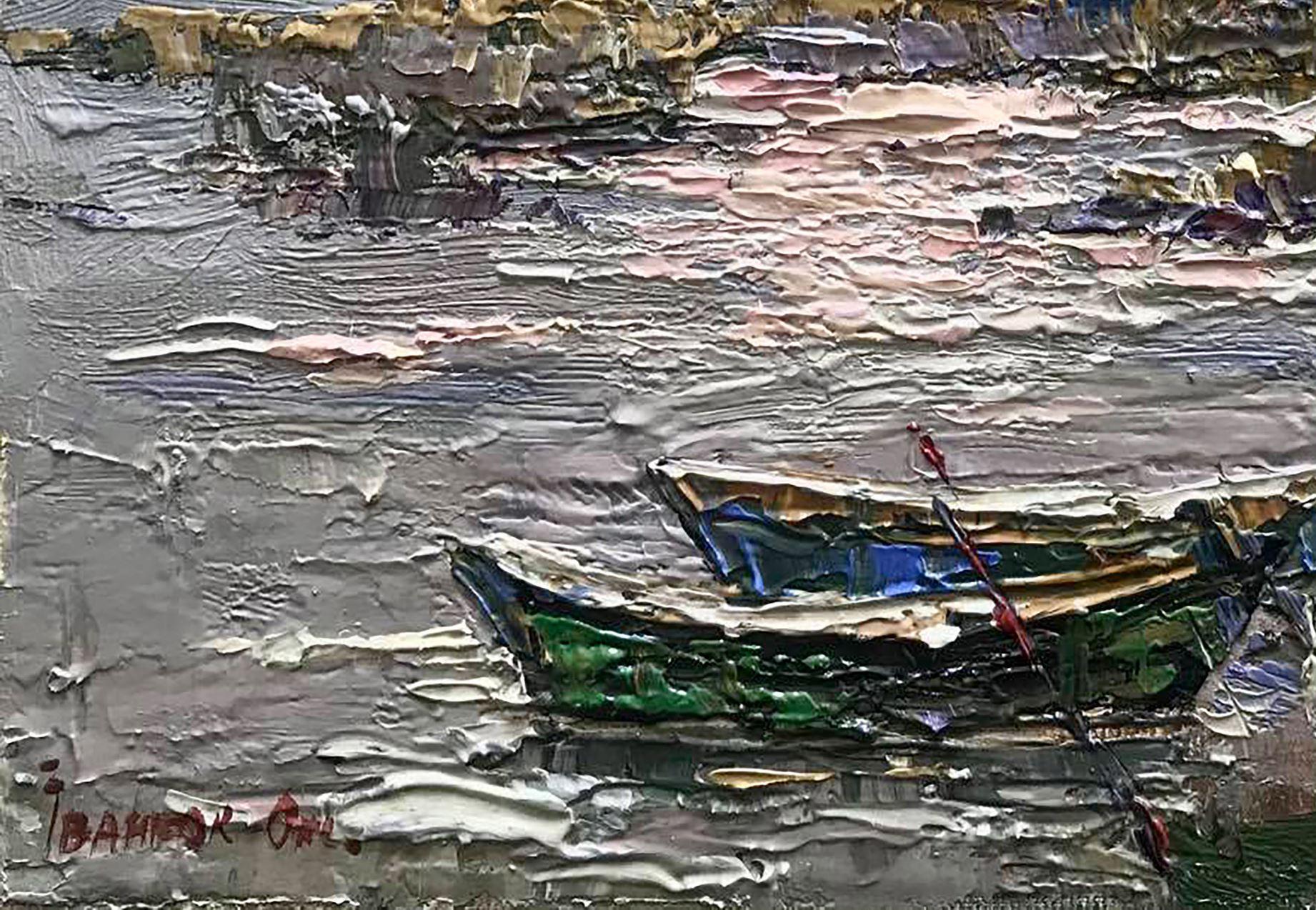 Artista: Alex Kalenyuk 
Lavoro: Pittura a olio originale, opera d'arte fatta a mano, unica nel suo genere 
Medium: Olio su tela 
Anno: 2021
Titolo: Sera in riva al mare
Stile: 8