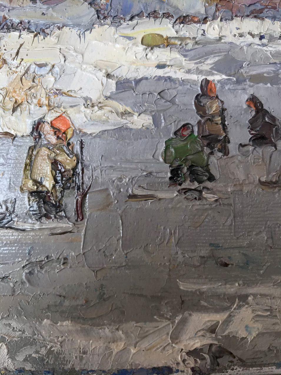 Première glace, peinture à l'huile impressionniste originale, prête à accrocher - Impressionnisme Painting par Alex Kalenyuk  