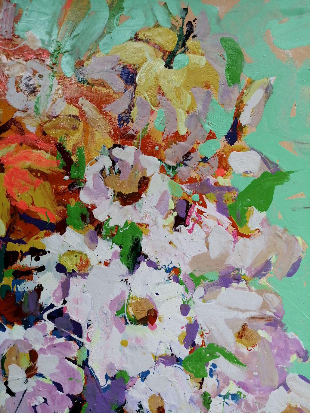 Gifts of Nature, Flowers, Impressionism, Original oil Painting, Ready to Hang For Sale 2