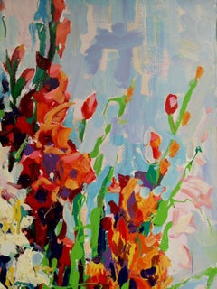 Gladiolus, Impressionism, Flowers, Original oil Painting, Ready to Hang
