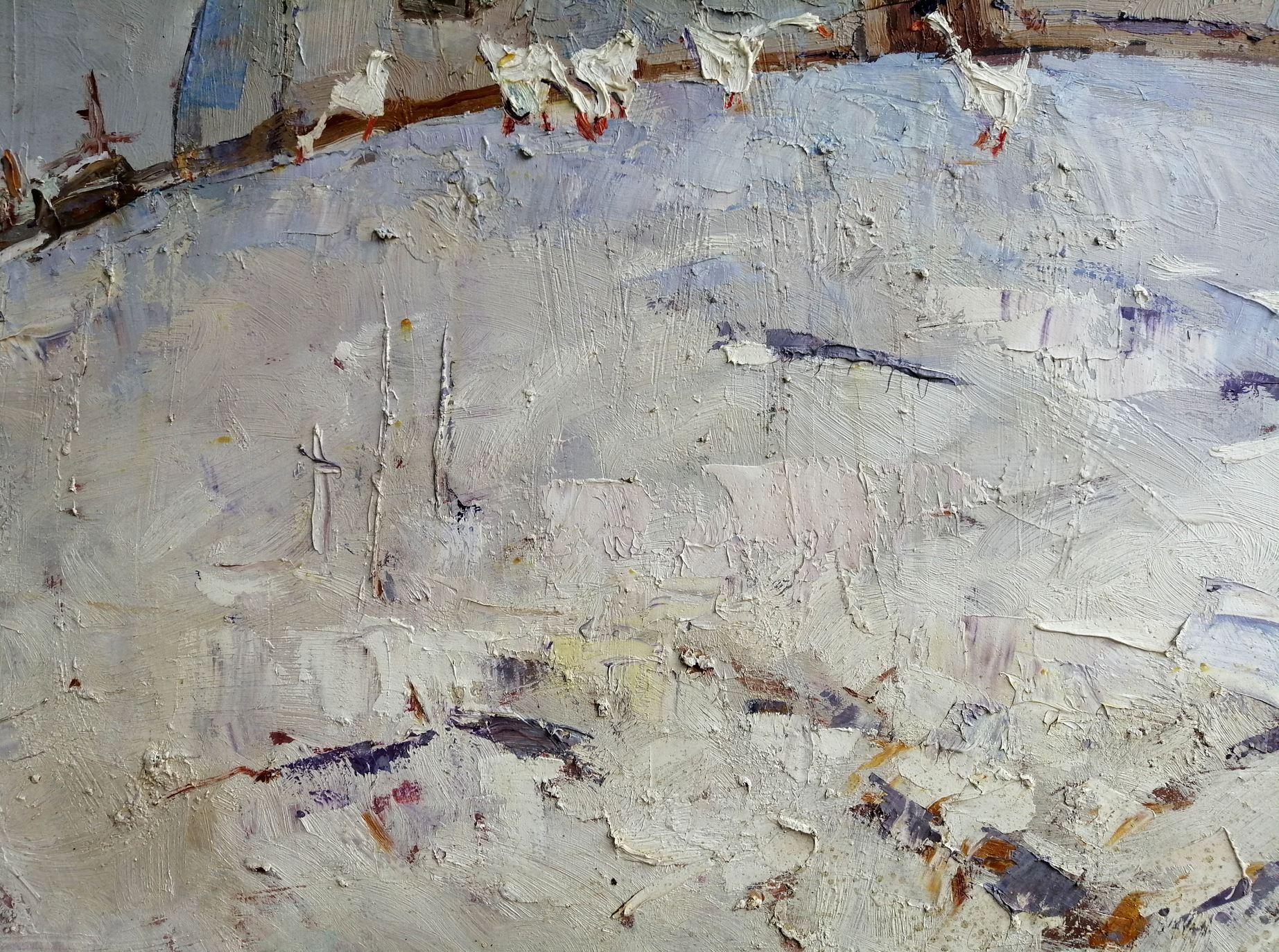 Artista: Alex Kalenyuk 
Lavoro: Pittura a olio originale, opera d'arte fatta a mano, unica nel suo genere 
Medium: Olio su tela 
Anno: 2013
Stile: Impressionismo
Titolo: Nel cortile, 
Dimensioni: 23,5