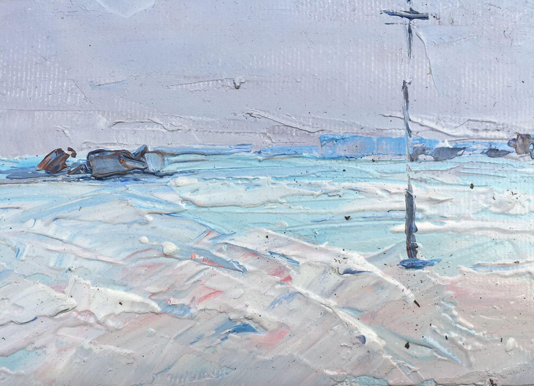 In the distance, impressionnisme, peinture à l'huile originale, prête à accrocher - Impressionnisme Painting par Alex Kalenyuk  