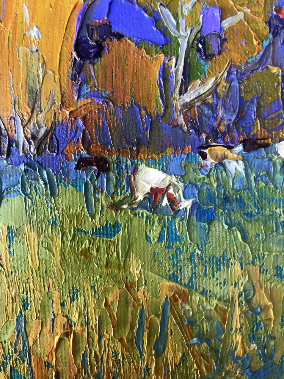 Artista: Alex Kalenyuk 
Lavoro: Pittura a olio originale, opera d'arte fatta a mano, unica nel suo genere 
Medium: Olio su tela 
Anno: 2023
Titolo: Sul campo
Stile: 6