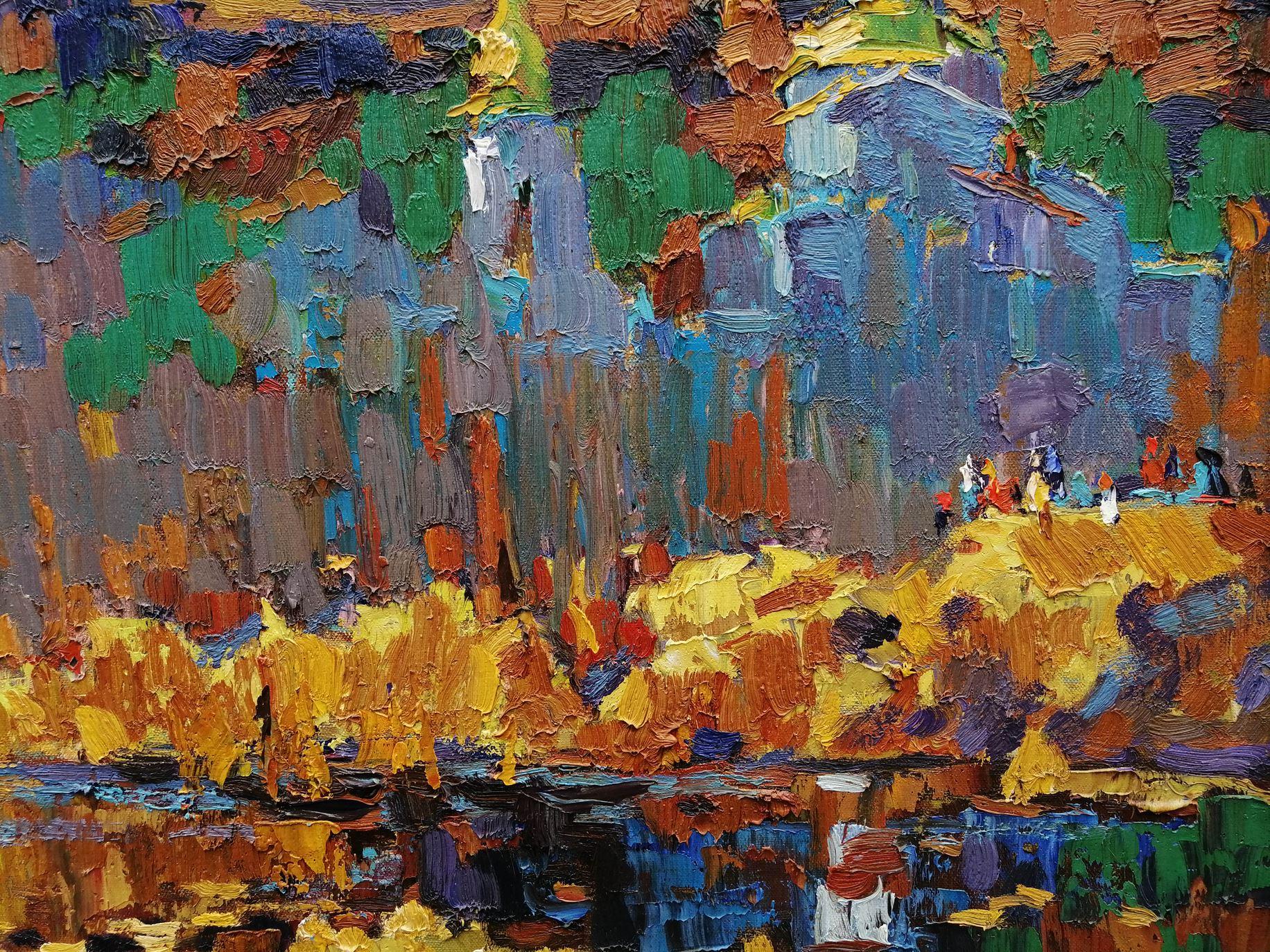 Artista: Alex Kalenyuk 
Obra: Pintura al óleo original, obra de arte hecha a mano, única en su género 
Técnica: Óleo sobre lienzo 
Año: 2013
Estilo: Impresionismo
Título: Paisaje con una Iglesia, 
Tamaño: 27,5