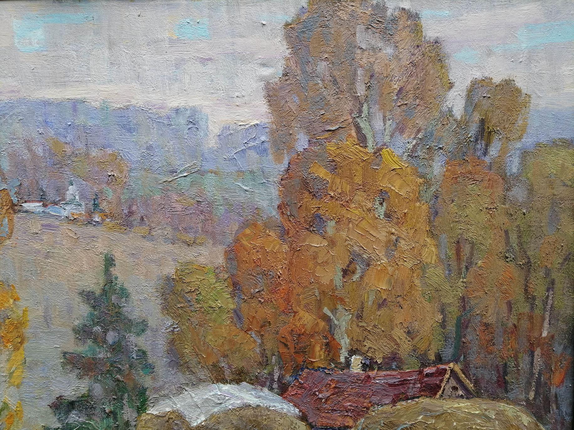 Late Fall, Impressionism, Landscape, Original oil Painting, Ready to Hang For Sale 2