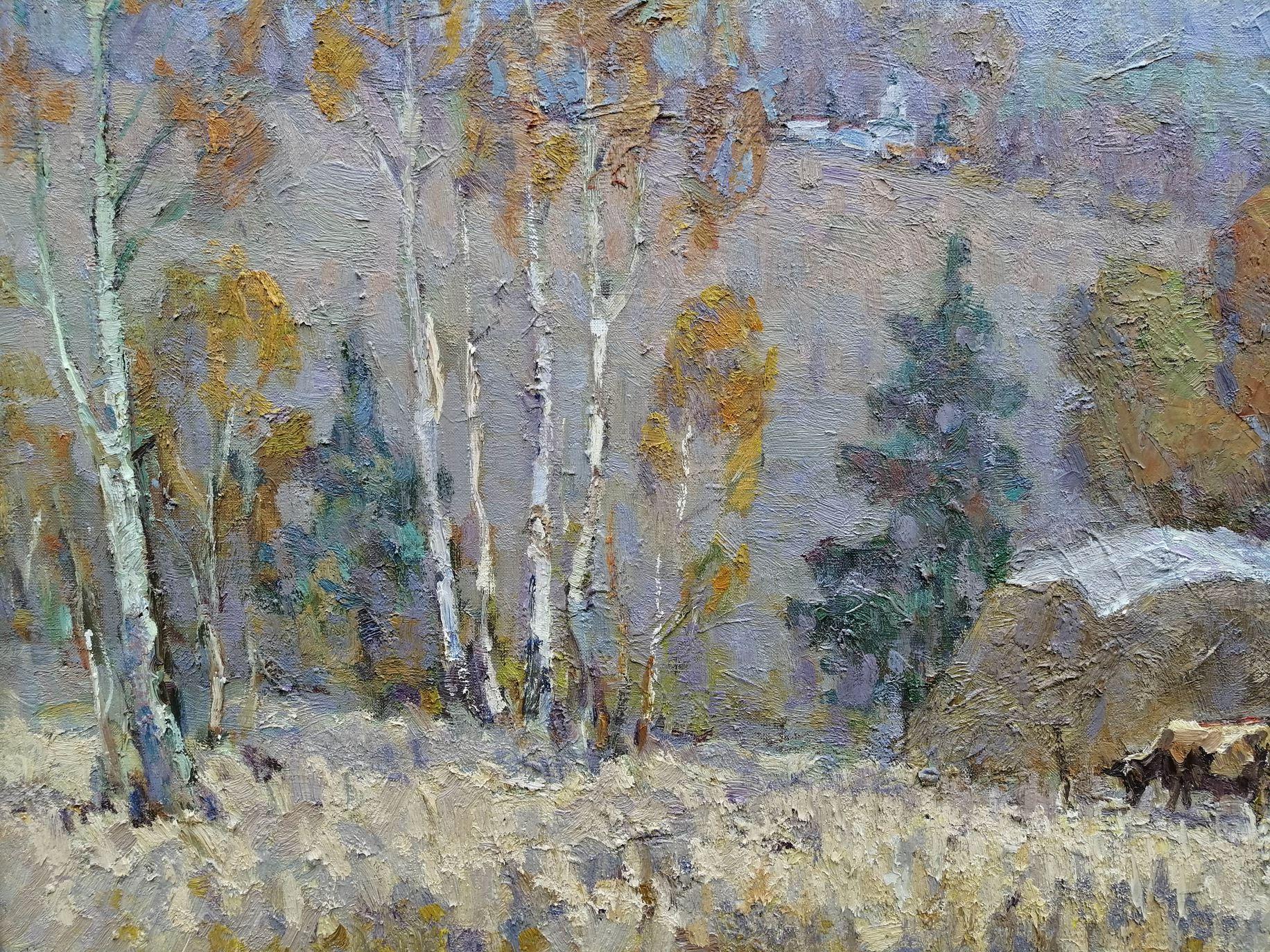 Late Fall, Impressionism, Landscape, Original oil Painting, Ready to Hang For Sale 3