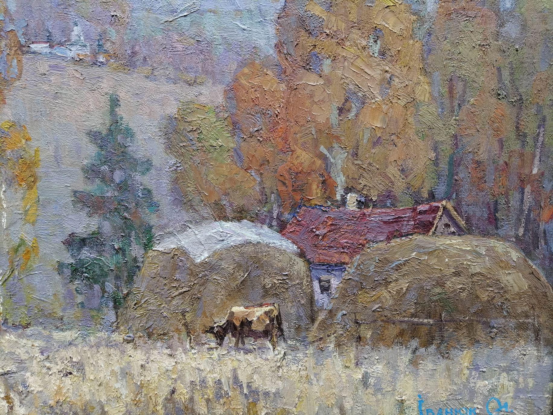 Late Fall, Impressionism, Landscape, Original oil Painting, Ready to Hang For Sale 4