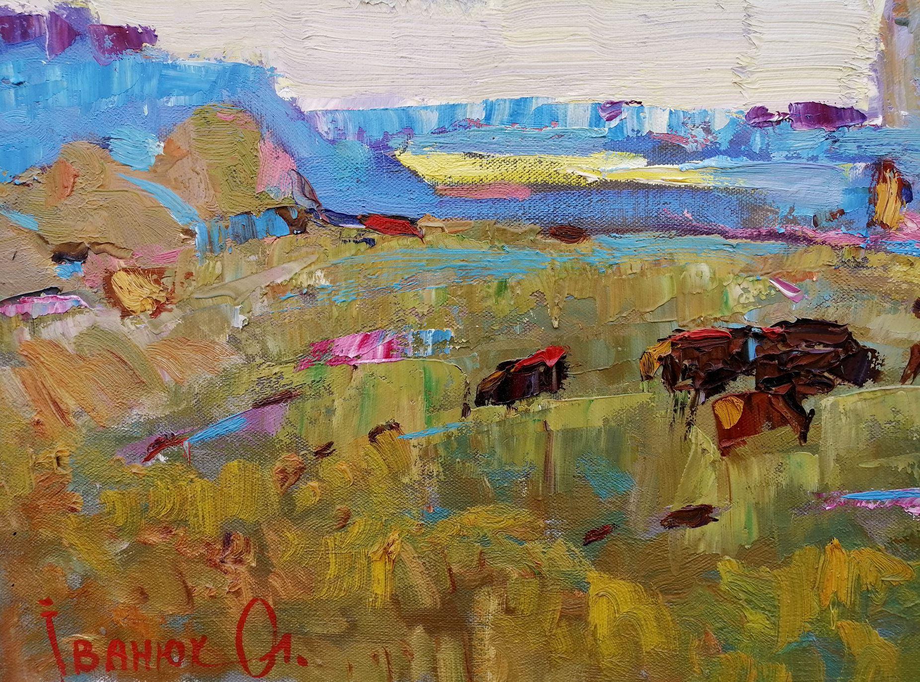 Rugiada mattutina, Impressionismo, Paesaggio, Pittura ad olio originale, pronta da appendere 3