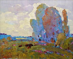 Rugiada mattutina, Impressionismo, Paesaggio, Pittura ad olio originale, pronta da appendere