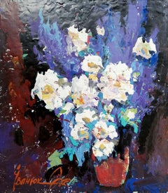 Fleurs du matin, nature morte, peinture à l'huile originale, prête à être accrochée