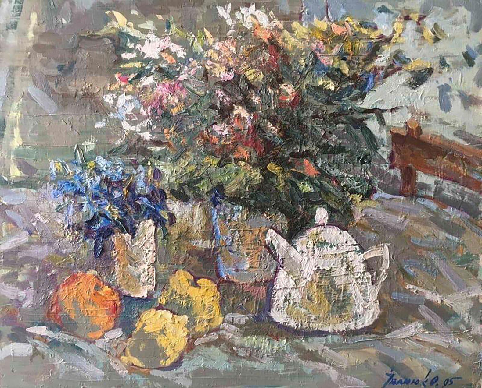 Alex Kalenyuk   Still-Life Painting - Morning Still Life, Impressionism, Original oil Painting, Ready to Hang