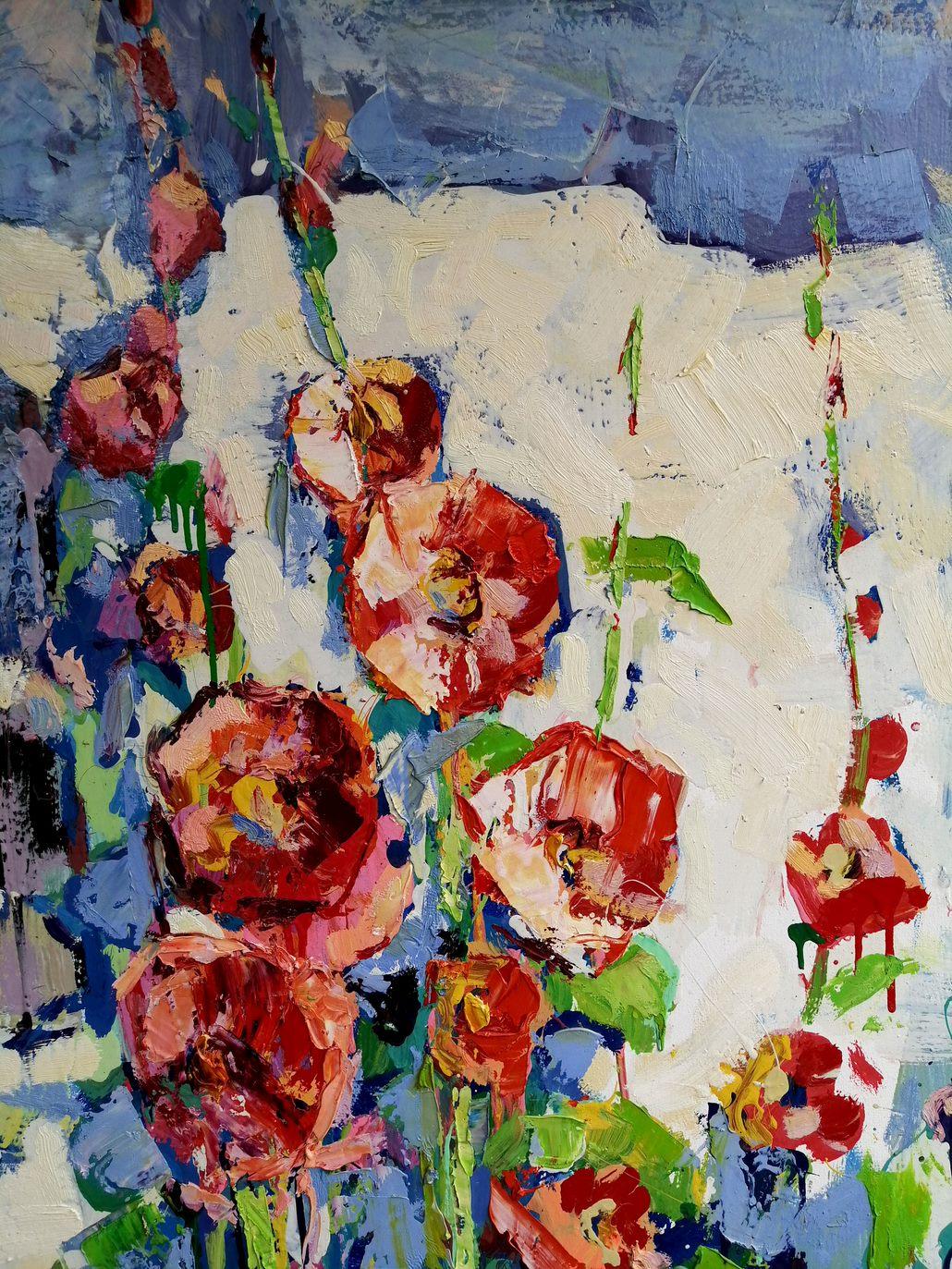 Fiori di mamma, Pittura ad olio originale, pronta da appendere - Painting di Alex Kalenyuk  
