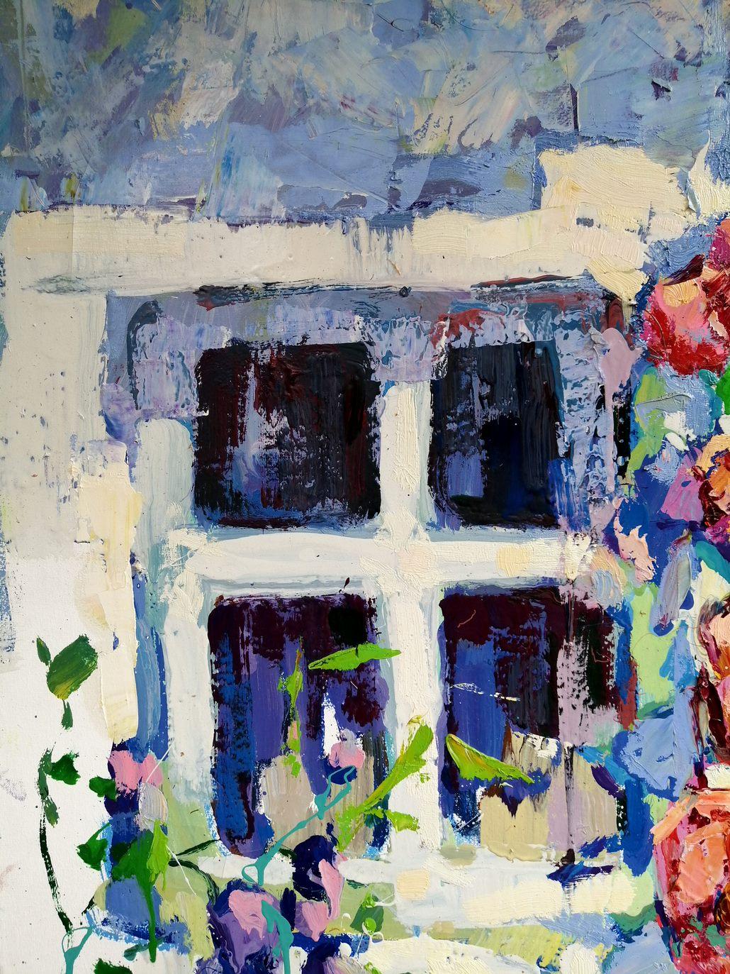 Fiori di mamma, Pittura ad olio originale, pronta da appendere - Painting Impressionismo di Alex Kalenyuk  