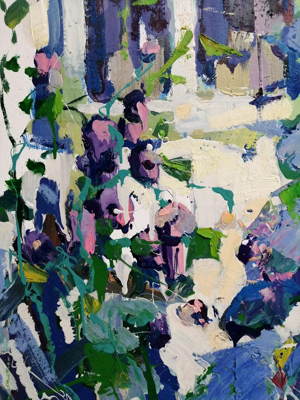 Artista: Alex Kalenyuk 
Lavoro: Pittura a olio originale, opera d'arte fatta a mano, unica nel suo genere 
Medium: Olio su tela 
Anno: 2018
Stile: Impressionismo
Titolo: I fiori della mamma, 
Dimensioni: 47,5