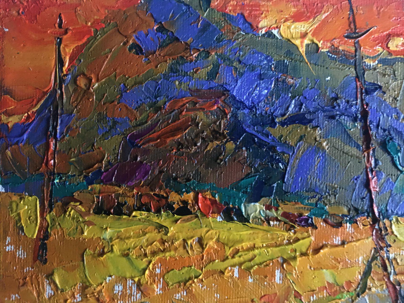 Mountain High, paysage, peinture à l'huile originale, prête à accrocher - Impressionnisme Painting par Alex Kalenyuk  