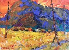 Mountain High, paysage, peinture à l'huile originale, prête à accrocher