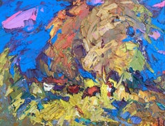 Near the Forest, paysage, peinture à l'huile originale, prête à être accrochée