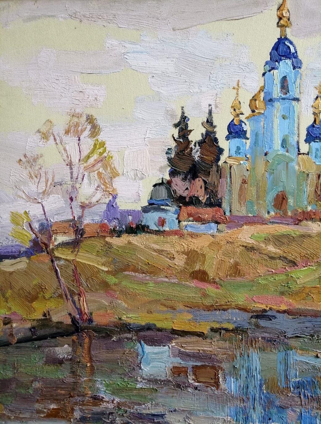 Au-dessus du lac, peinture à l'huile originale, prête à être accrochée - Impressionnisme Painting par Alex Kalenyuk  