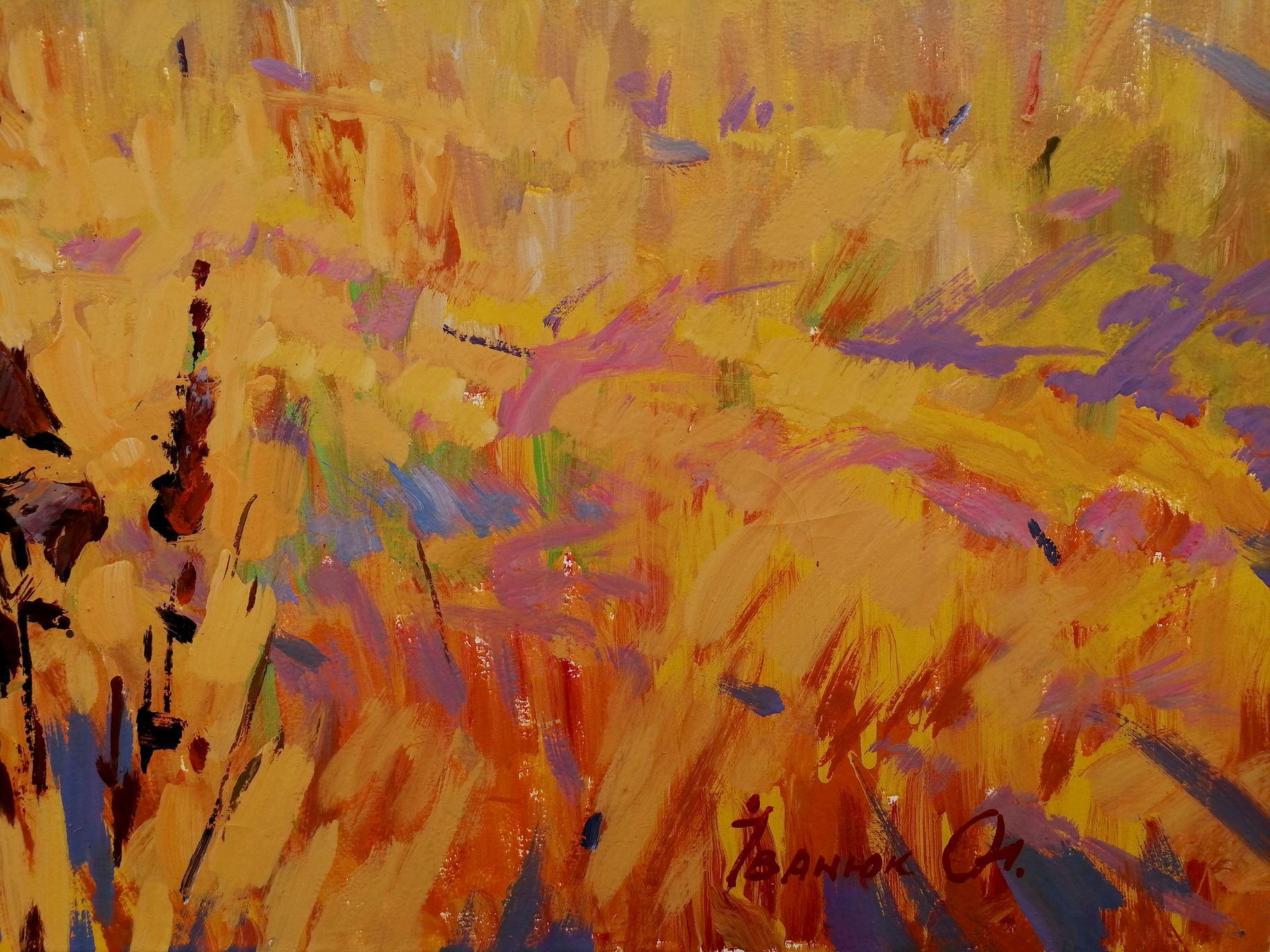 Rural Landscape, Impressionism, Original oil Painting, Ready to Hang For Sale 1