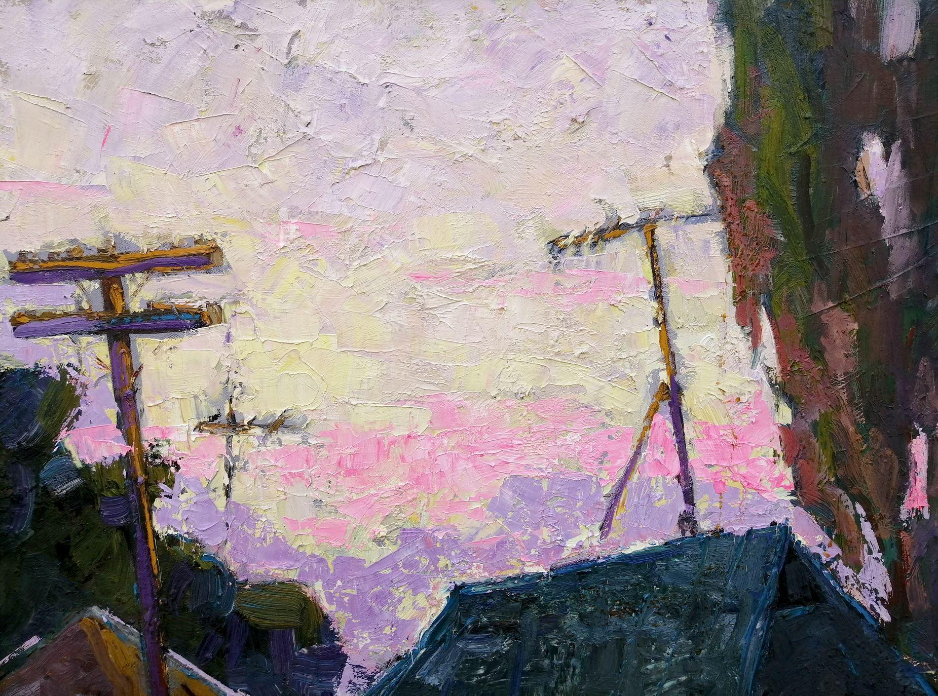 Life rurale, impressionnisme, peinture à l'huile originale, prête à accrocher - Painting de Alex Kalenyuk  