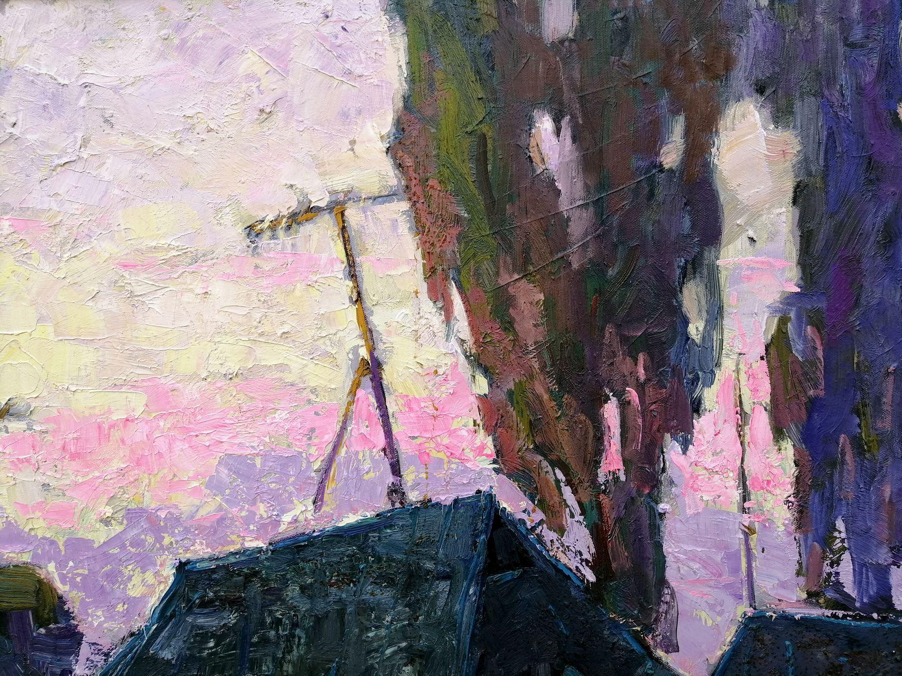 Artist: Alex Kalenyuk 
Work: Original oil painting, handmade artwork, one of a kind 
Medium: Oil on canvas 
Year: 2015
Style: Impressionism
Title: Rural Life,
Size: 35.5