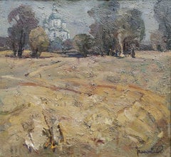 Des soirées Sorochyn, paysage, peinture à l'huile originale, prête à être accrochée