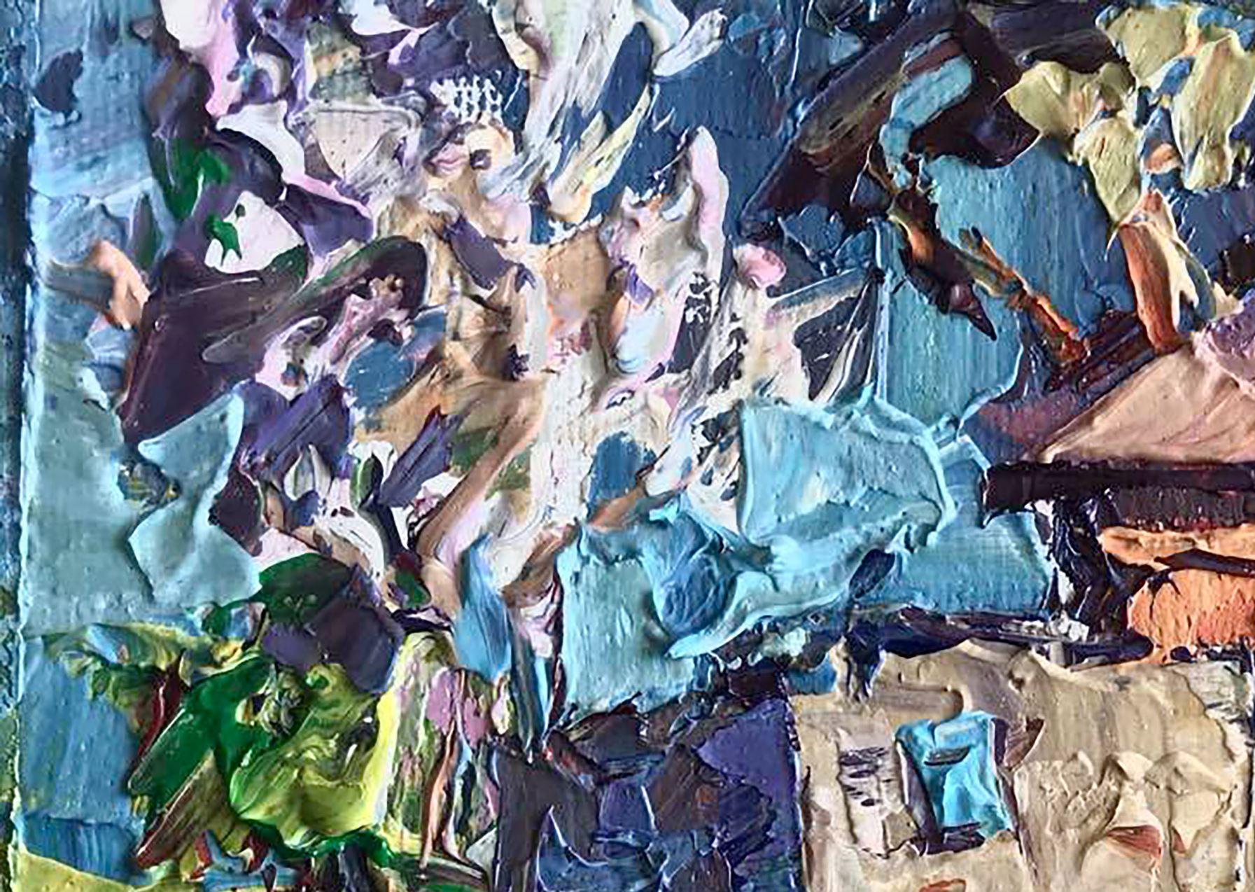 Giornata di primavera, paesaggio Pittura a olio originale, pronta da appendere 3