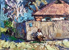 Frühjahrstag, Landschaft, Original-Ölgemälde in Öl, hängefertig