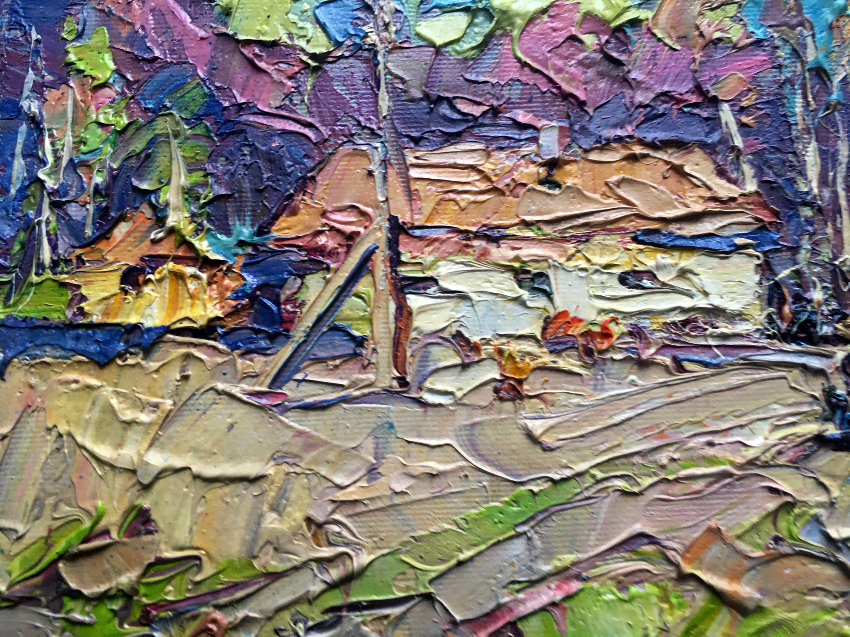 Wind Spring impressionniste, peinture à l'huile originale, prête à être accrochée - Impressionnisme Painting par Alex Kalenyuk  