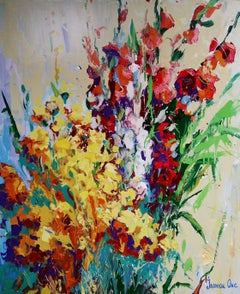 Nature morte aux fleurs, impressionnisme, peinture à l'huile originale, prête à être accrochée