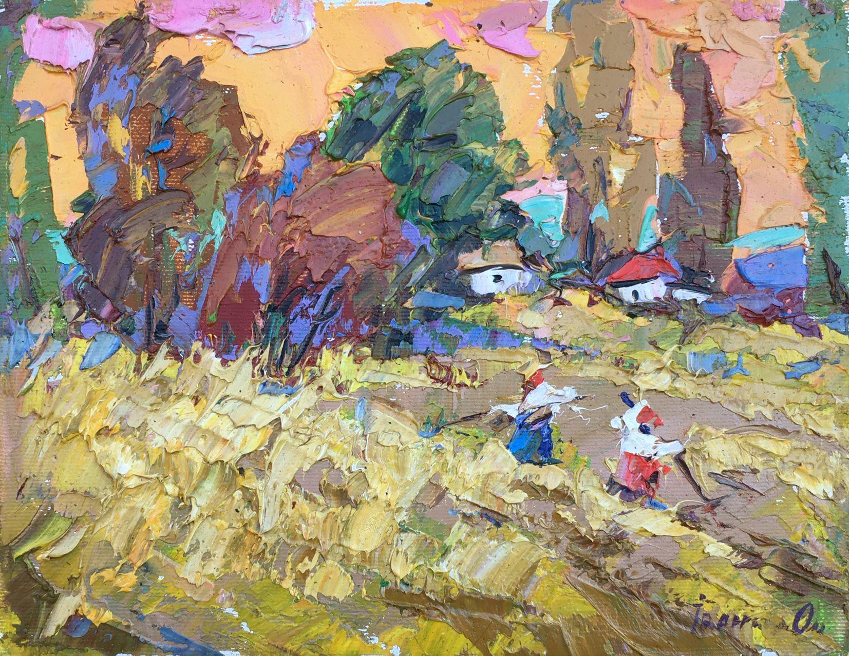 Summer Day on the Field, Impressionism, Original oil Painting, Ready to Hang