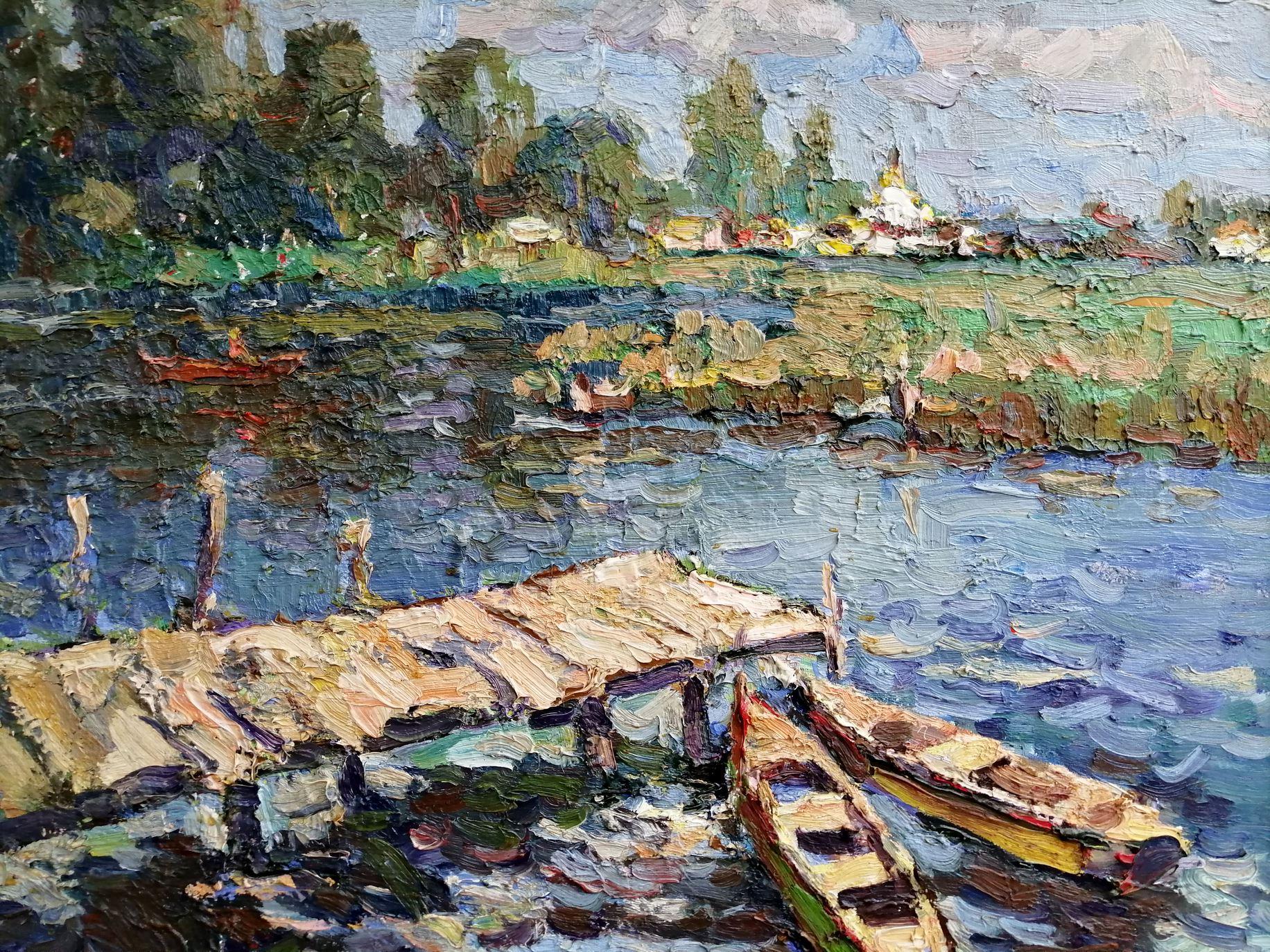 Day d'été, impressionnisme, peinture à l'huile originale, prête à être accrochée - Impressionnisme Painting par Alex Kalenyuk  