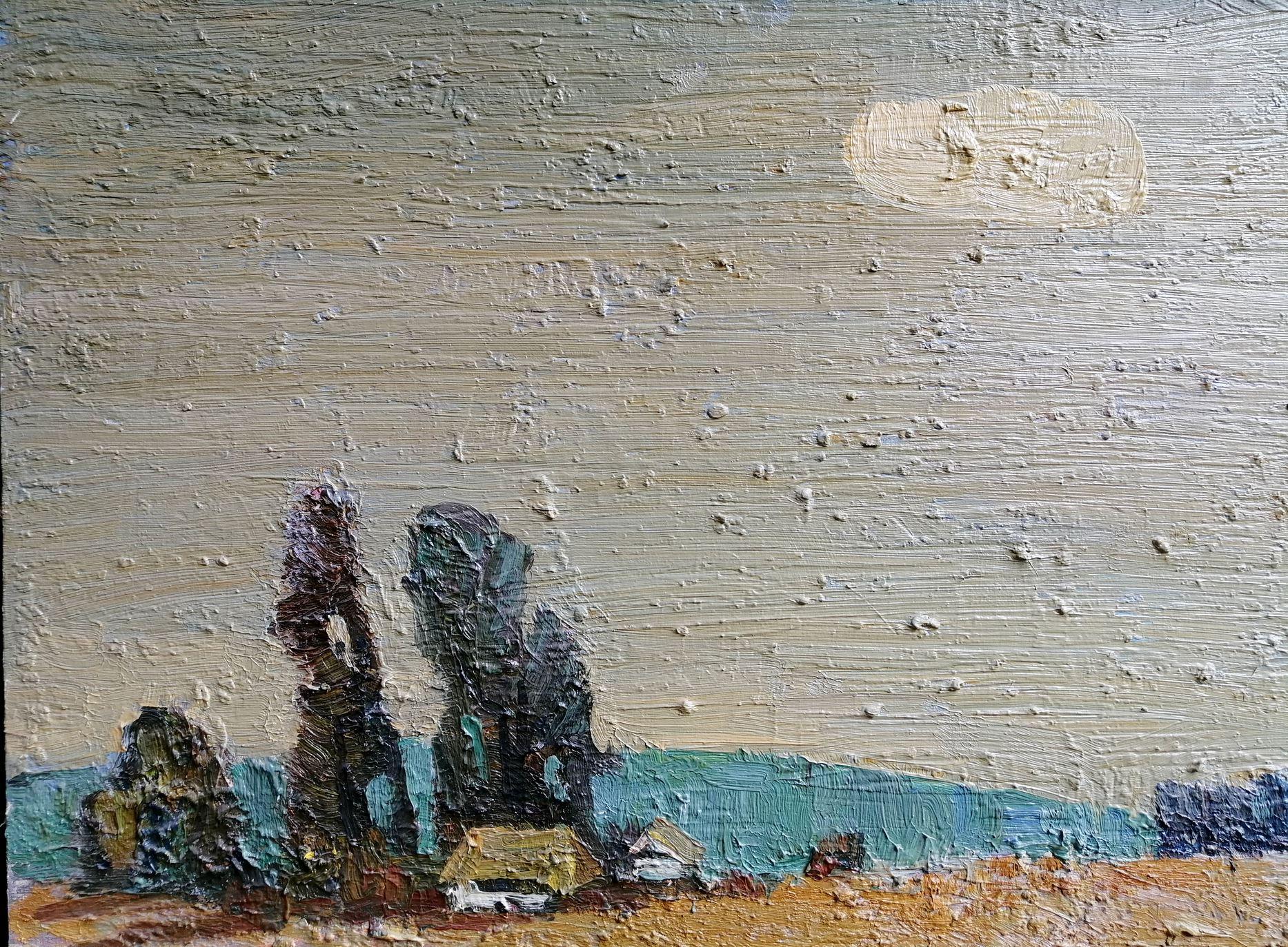 Sunny Day, Landscape, Original oil Painting, Ready to Hang For Sale 2