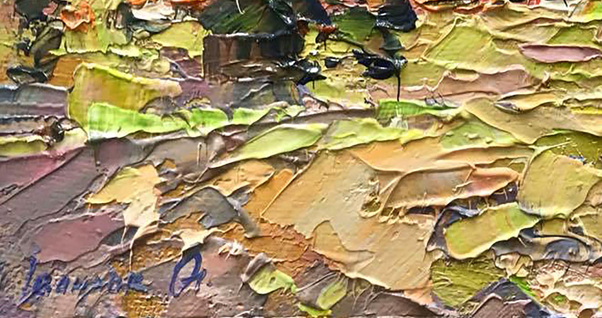 Artistics : Alex Kalenyuk 
Oeuvre : Peinture à l'huile originale, œuvre d'art faite à la main, unique en son genre. 
Médium : Huile sur toile 
Année : 2021
Titre : Ensoleillé dans les Carpates
Style : 6