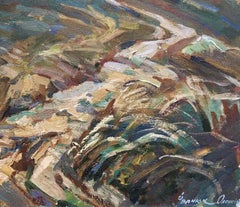 The road to the Temple, Landscape, Original oil Painting, Ready to Hang