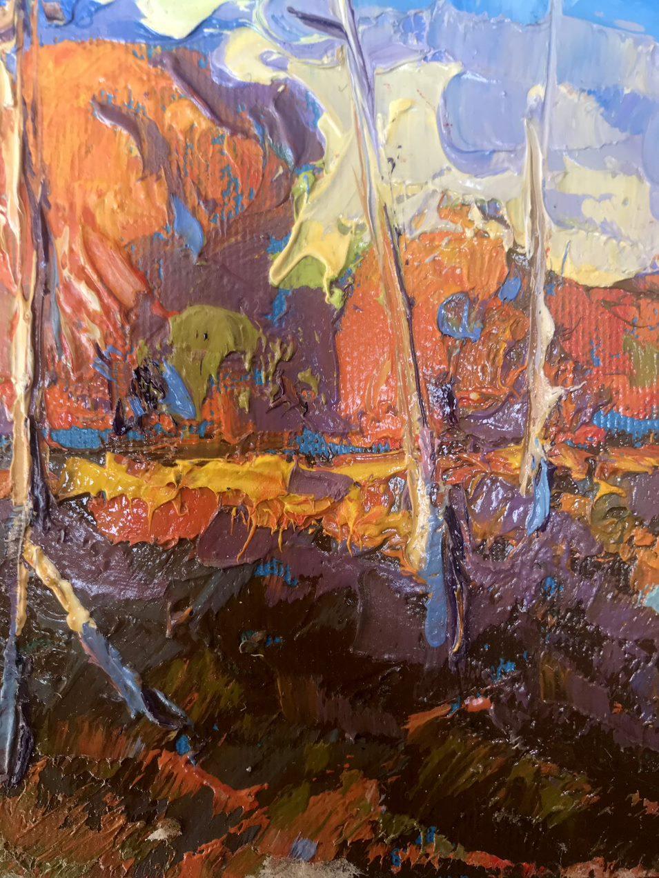 Warm Autumn, Landscape, Original oil Painting, Ready to Hang For Sale 5