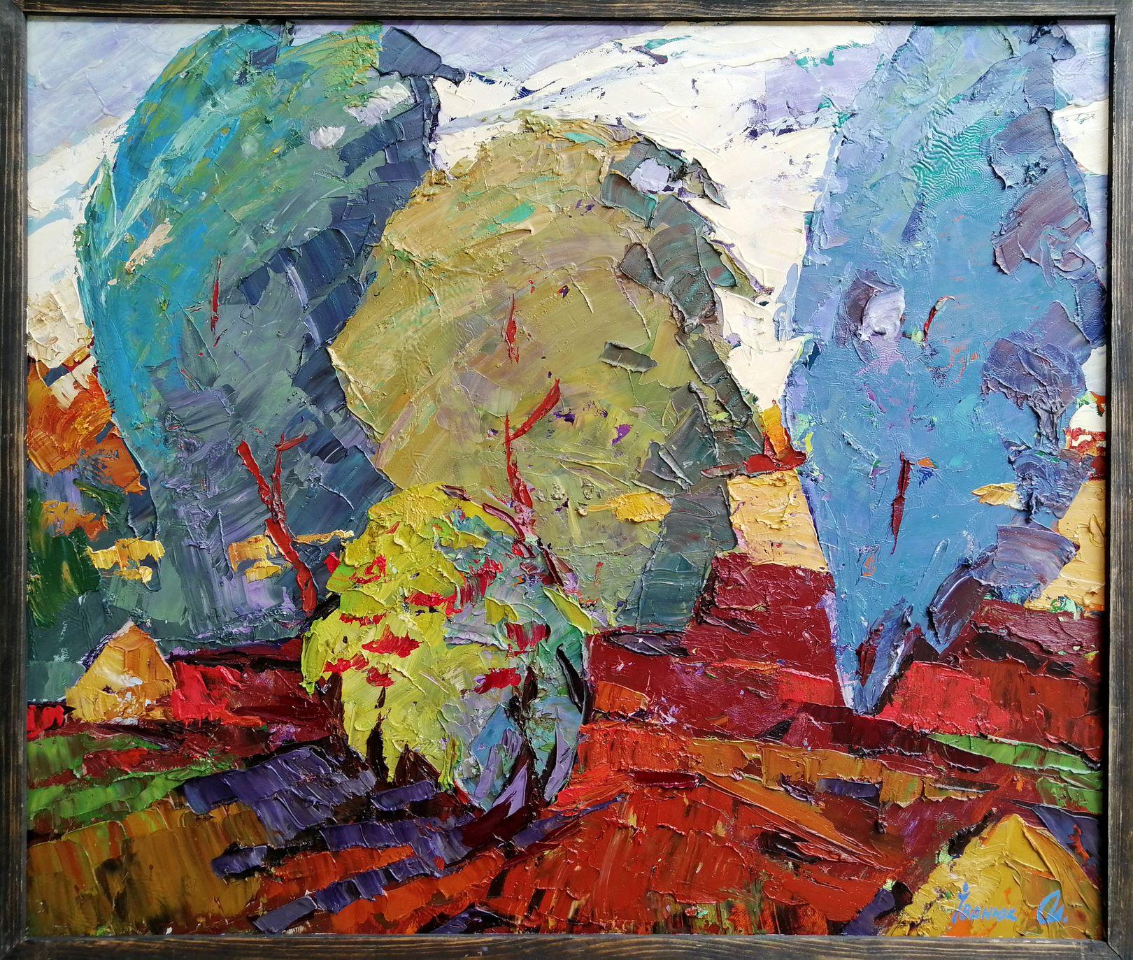 Alex Kalenyuk   Landscape Painting - Wind in the Back, Impressionism, Original oil Painting, Ready to Hang