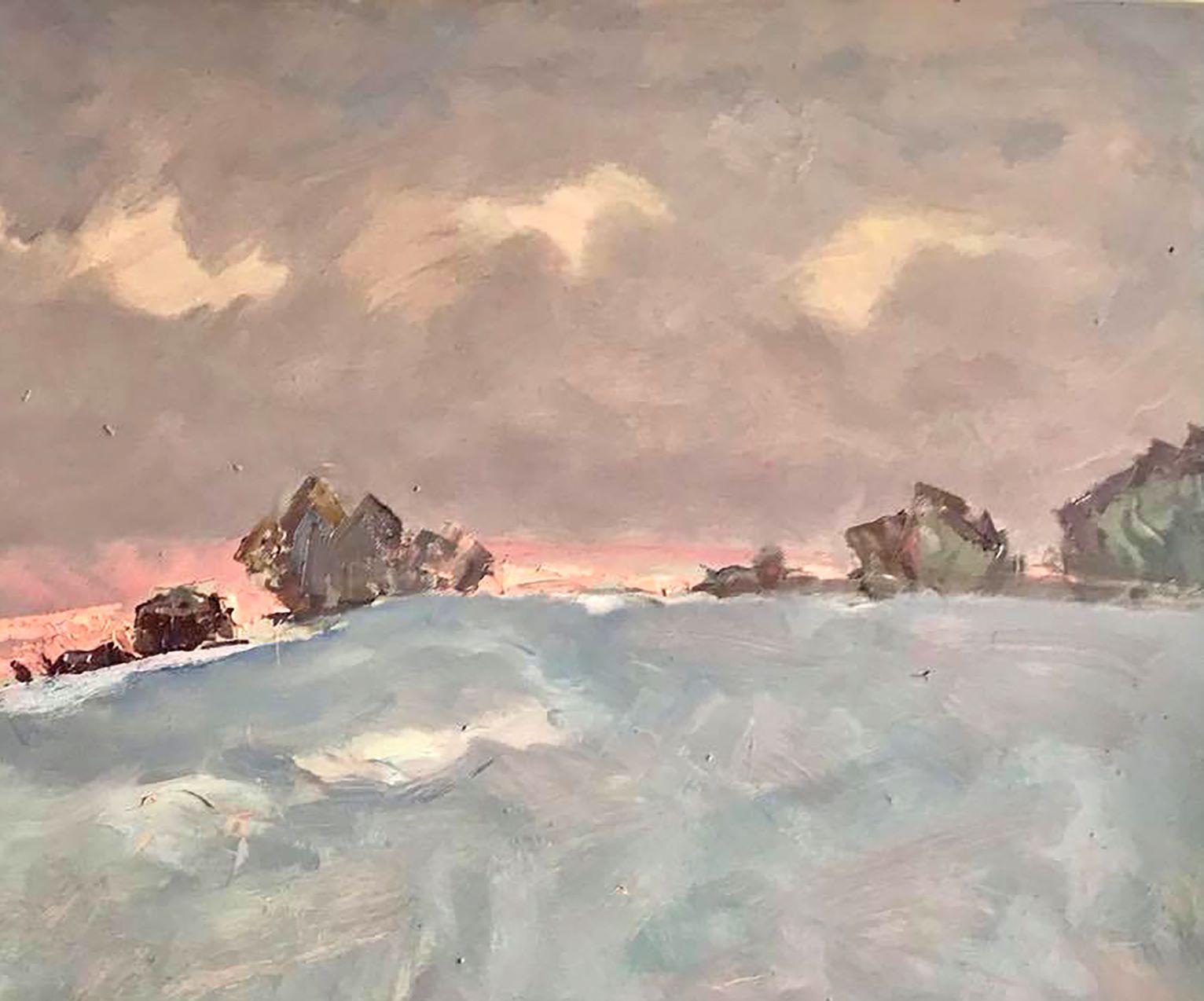 Artist: Alex Kalenyuk 
Work: Original oil painting, handmade artwork, one of a kind 
Medium: Oil on canvas 
Year: 2021
Style: Impressionism
Title: Winter Evening
Size: 31.5