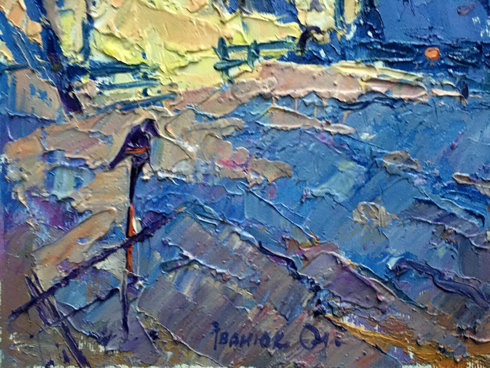 Soirée d'hiver, impressionnisme, peinture à l'huile originale, prête à être accrochée - Impressionnisme Painting par Alex Kalenyuk  