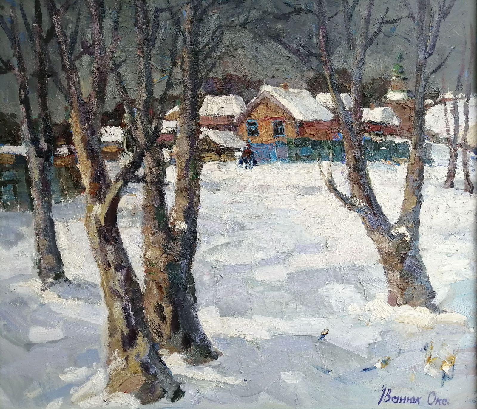 Alex Kalenyuk   Landscape Painting - Winter Landscape, Original oil Painting, Ready to Hang