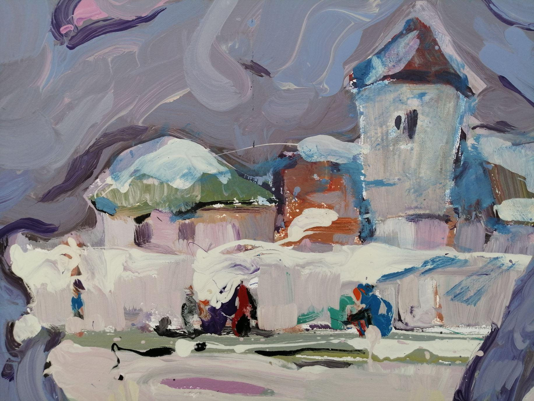 Artista: Alex Kalenyuk 
Lavoro: Pittura a olio originale, opera d'arte fatta a mano, unica nel suo genere 
Medium: Olio su tela 
Anno: 2019
Stile: Impressionismo
Titolo: A. Winter Silence, 
Dimensioni: 35,5