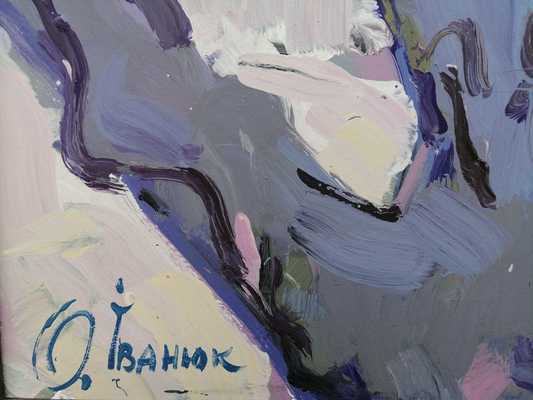 Silenzio d'inverno, Pittura ad olio originale, pronta da appendere 1