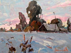 Silenzio d'inverno, Impressionismo, Pittura ad olio originale, pronta da appendere