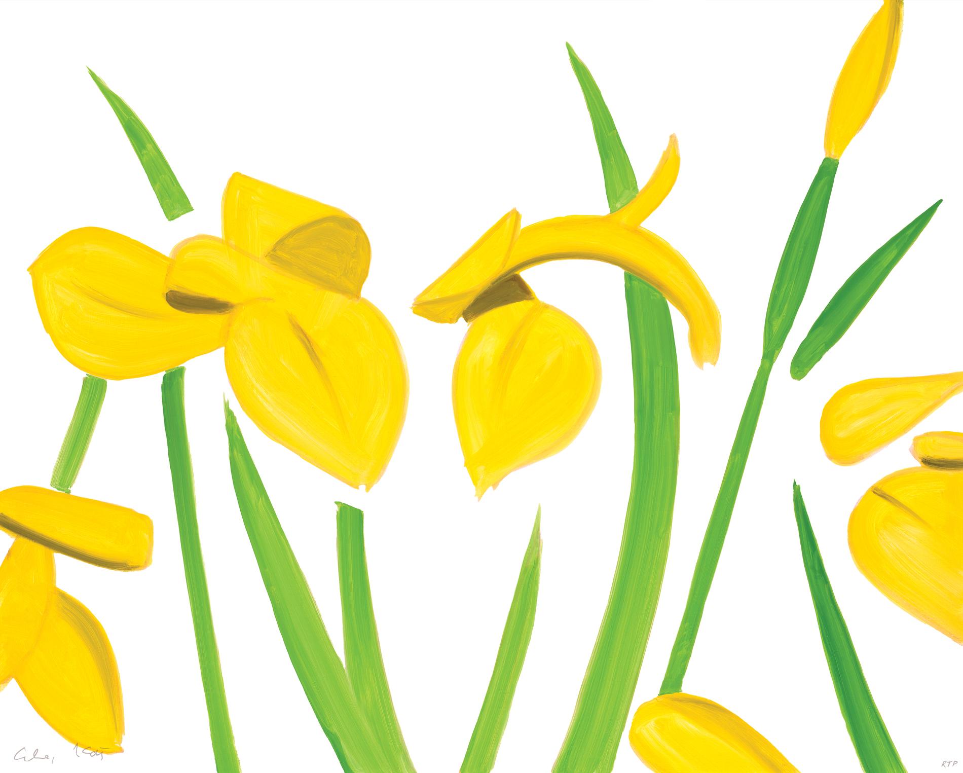 Yellow Flags on White - Print by Alex Katz