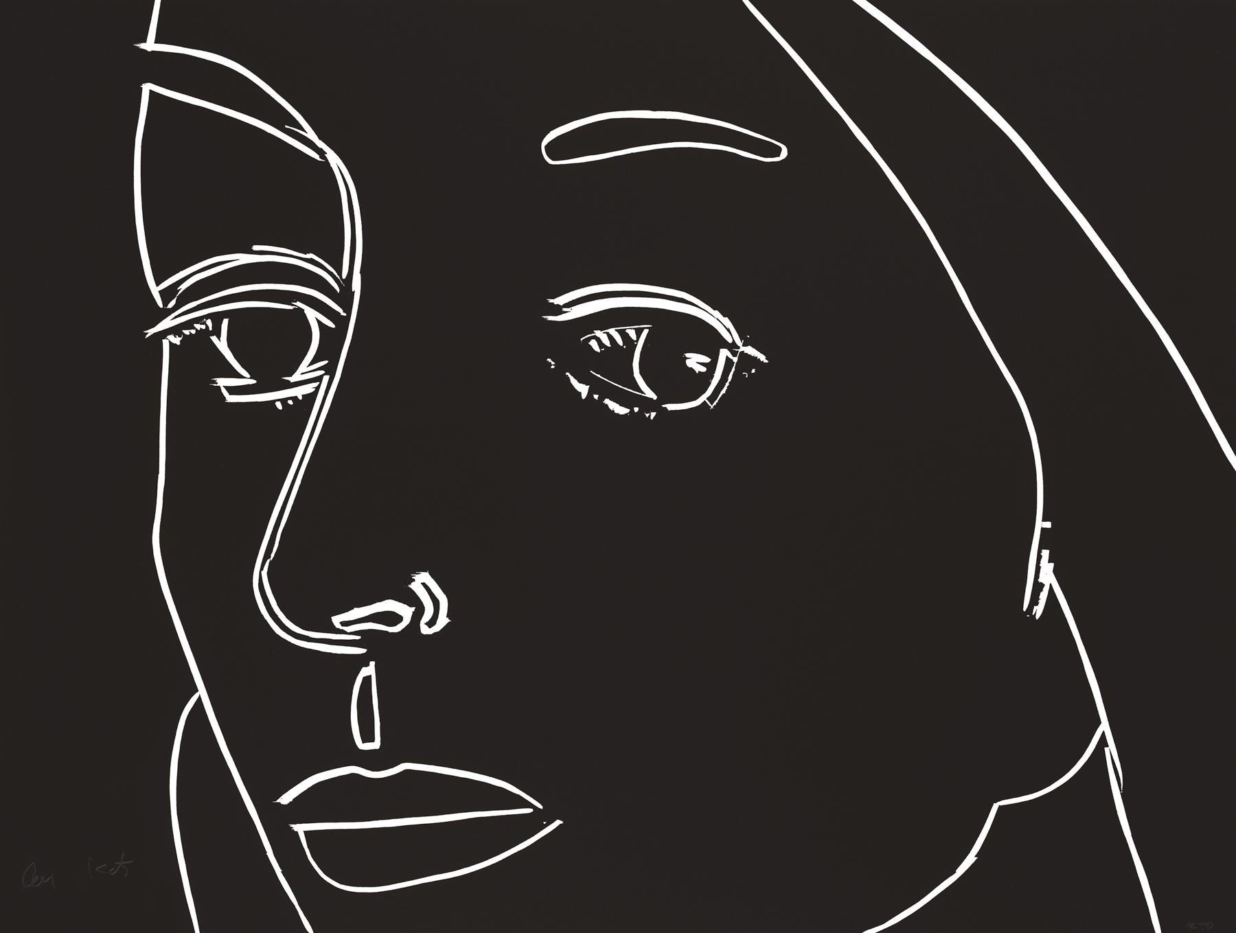 Alex Katz Portrait Print - Ada (Black)